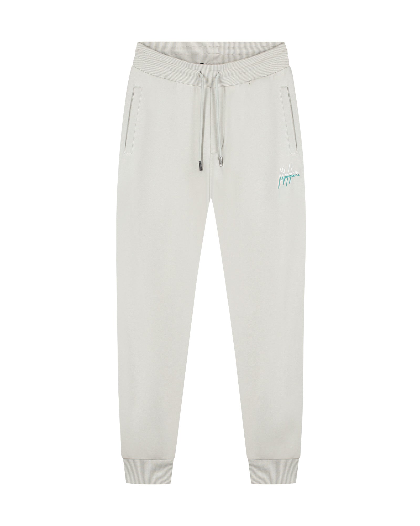 Malelions Men Split Tracksuit | Light Grey/Turquoise