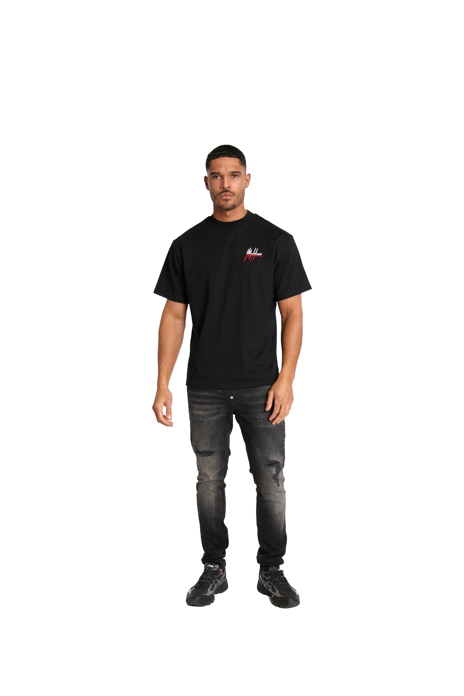 Malelions Men Oversized Split T-Shirt | Black/Red