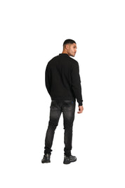 Malelions Herren-Sneaker-Halbzip-Pullover | Schwarz