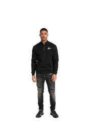 Malelions Herren-Sneaker-Halbzip-Pullover | Schwarz