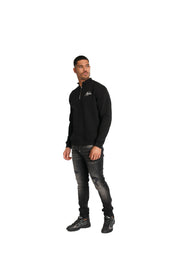 Malelions Herren-Sneaker-Halbzip-Pullover | Schwarz