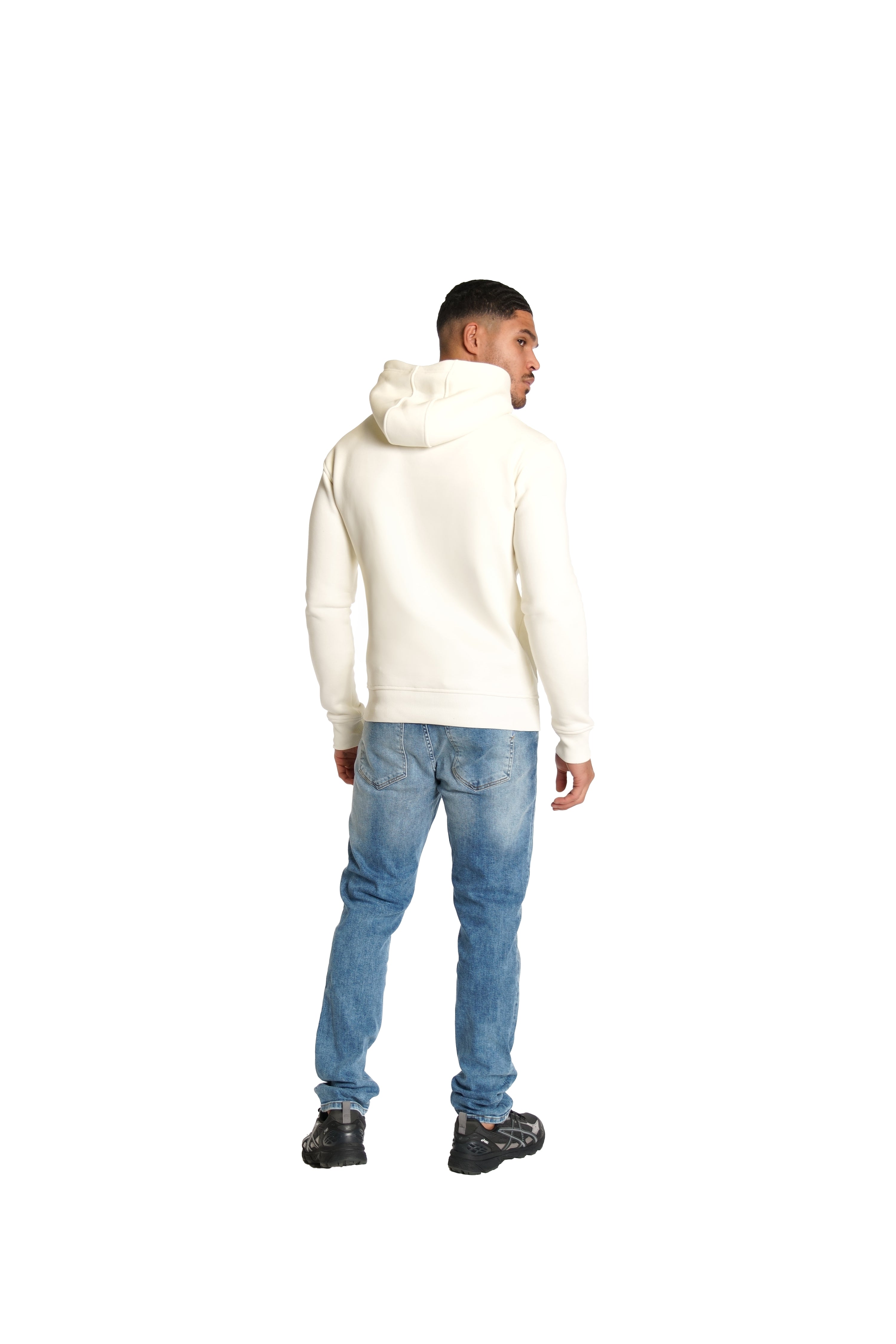 Malelions Herren-Hoodie Essentials | Off-White/Schiefergrau