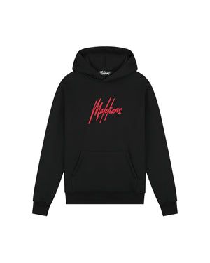 Malelions Herren-Hoodie Essentials | Schwarz/Rot