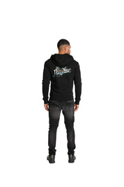 Malelions Herren Splash Zip Hoodie | Schwarz/Khaki