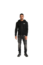 Malelions Herren Splash Zip Hoodie | Schwarz/Khaki
