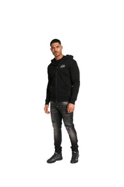 Malelions Herren Splash Zip Hoodie | Schwarz/Khaki