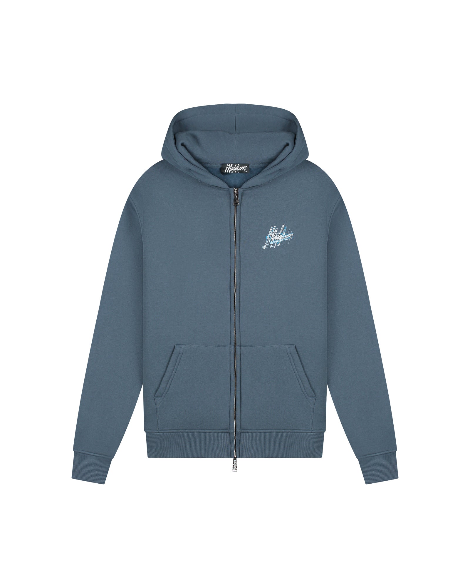 Malelions Men Splash Zip Hoodie | Slate/Bright Blue
