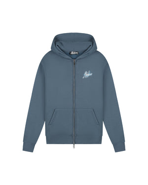 Malelions Men Splash Zip Hoodie | Slate/Bright Blue
