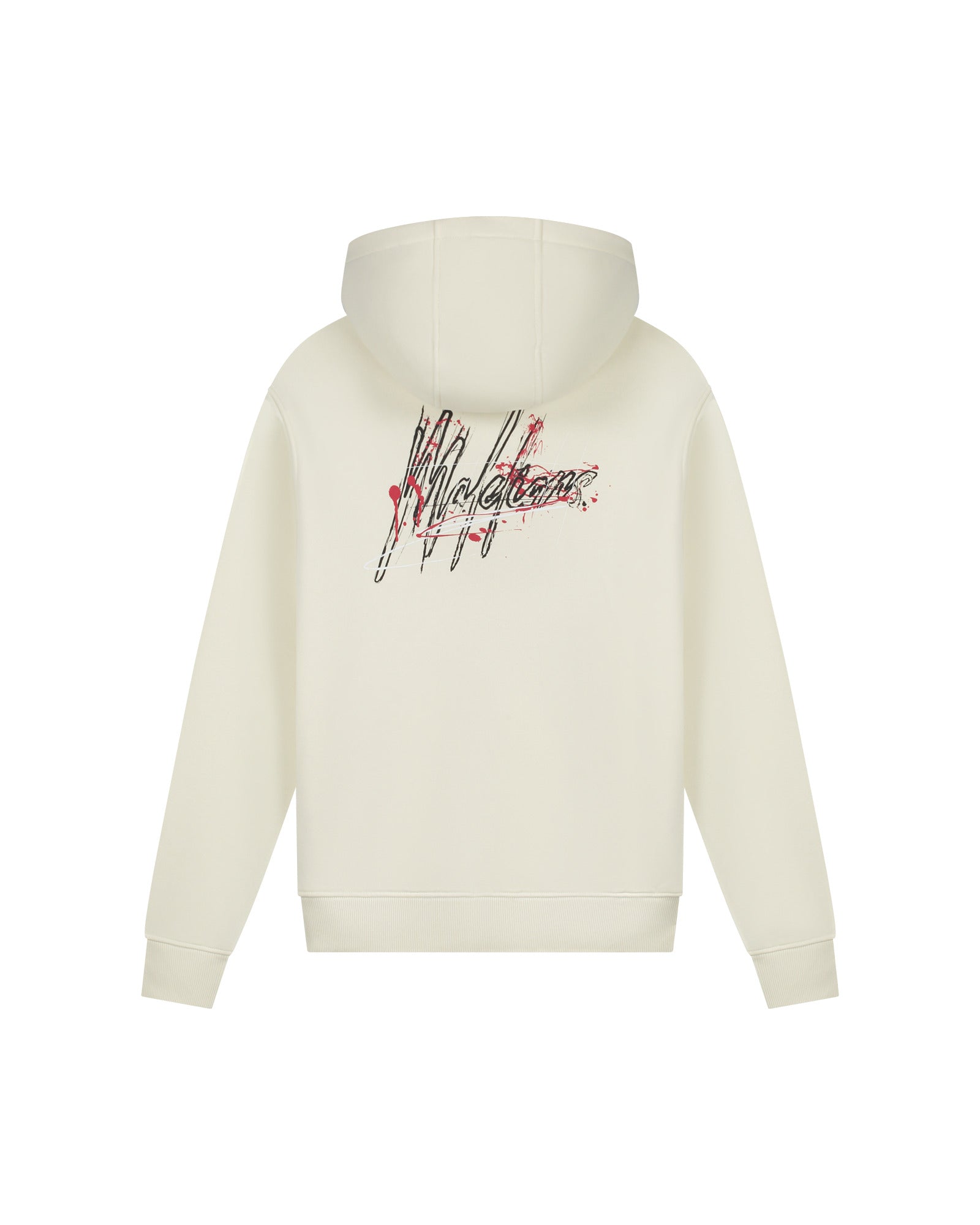 Malelions Men Splash Zip Hoodie | Off-White/Red