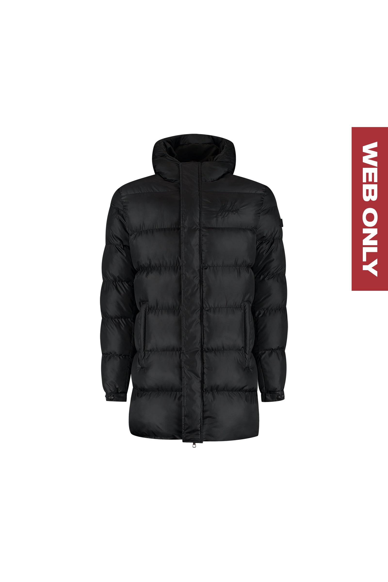Malelions Men Long Puffer Jacket | Black