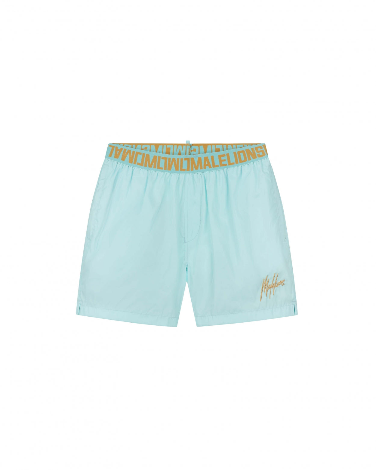 Malelions Men Venetian Swimshort | Light Blue/Gold