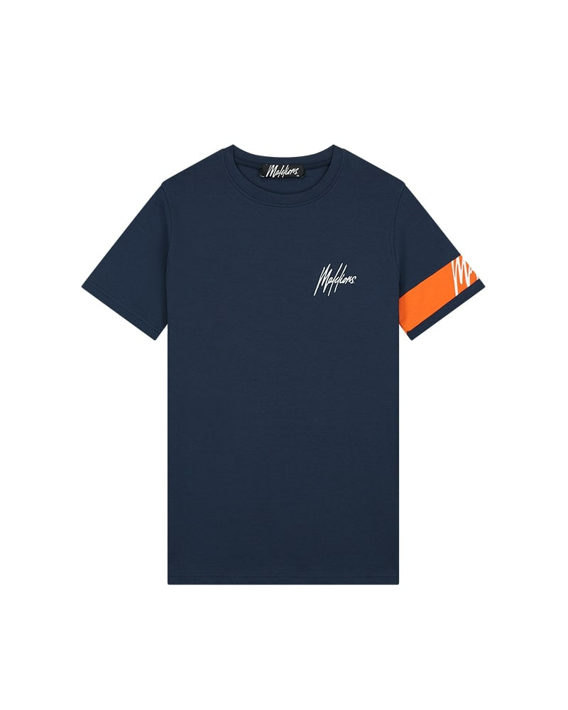  Malelions Men Captain T-Shirt | Navy/Orange