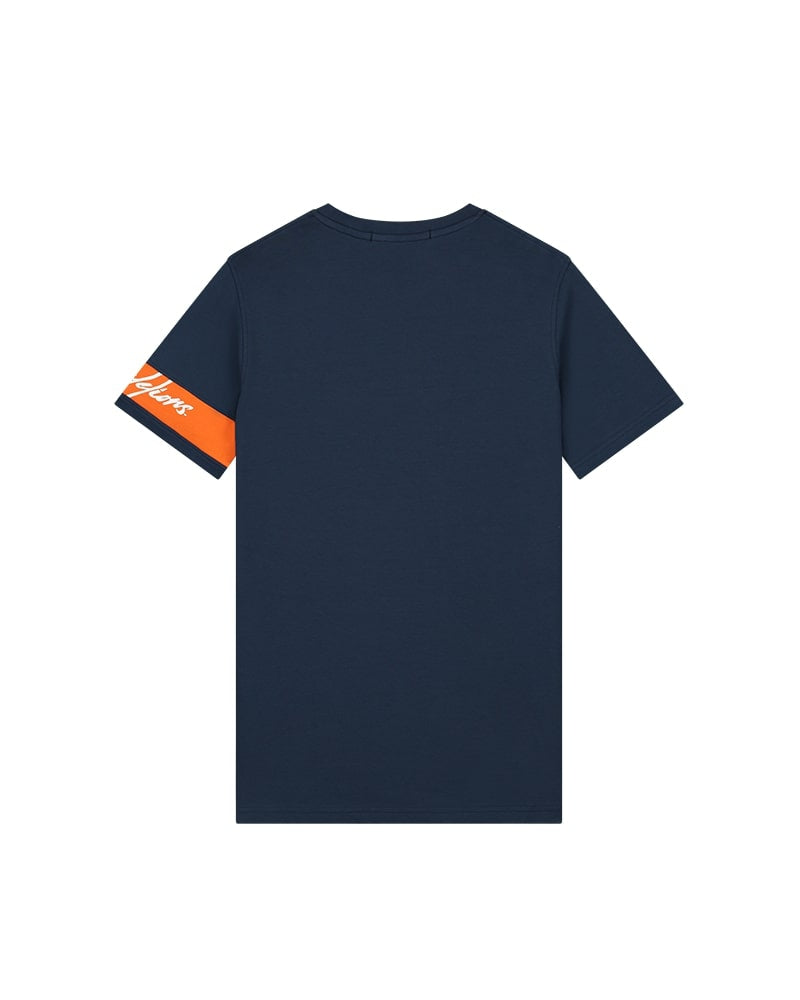 Malelions Men Captain T-Shirt | Navy/Orange