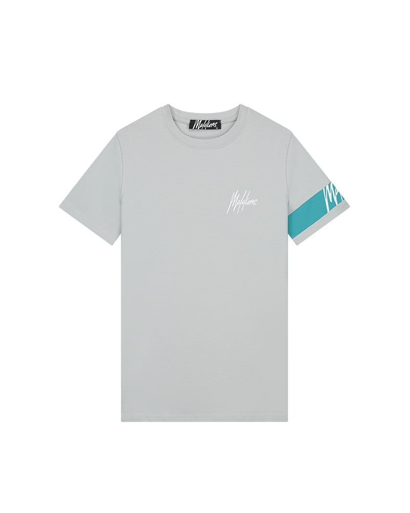  Malelions Men Captain T-Shirt | Grey/Aqua Blue