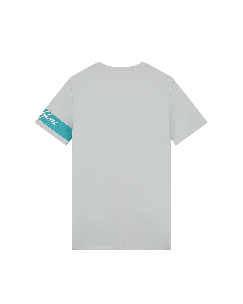 Malelions Men Captain T-Shirt | Grey/Aqua Blue