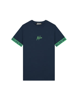 Malelions Men Venetian T-Shirt | Navy/Green