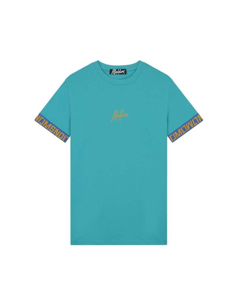  Malelions Men Venetian T-Shirt | Aqua Blue/Gold