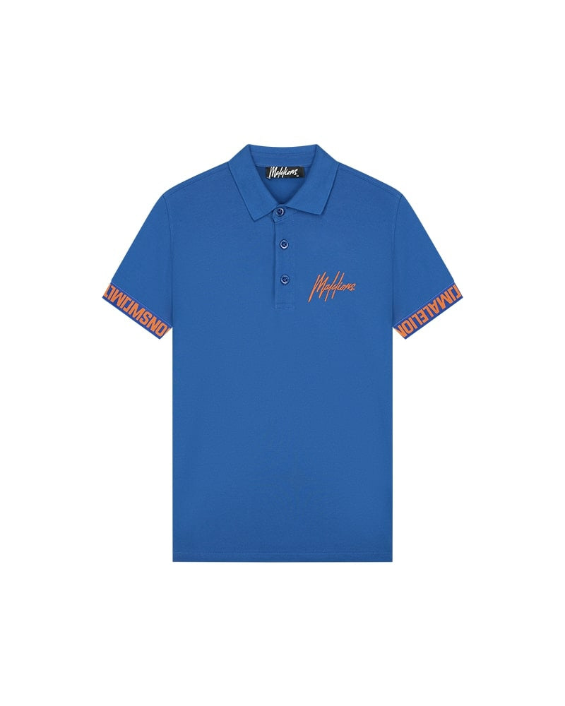  Malelions Men Venetian Polo | Cobalt/Orange