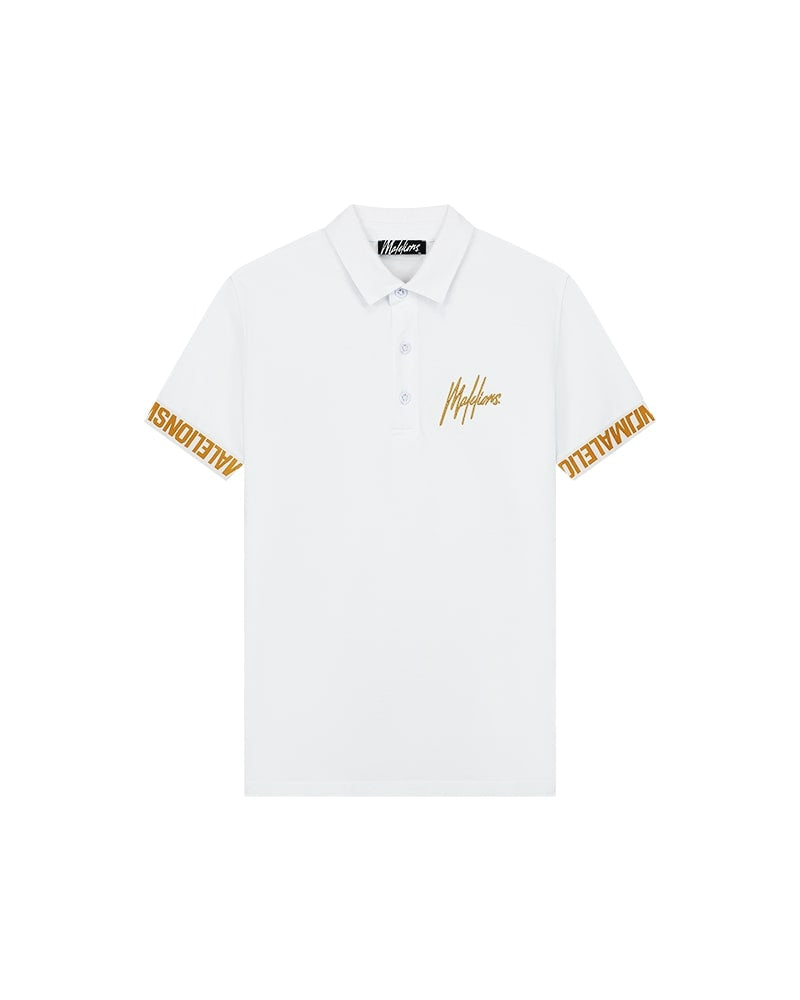  Malelions Men Venetian Polo | White/Gold