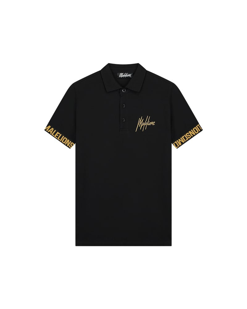  Malelions Men Venetian Polo | Black/Gold