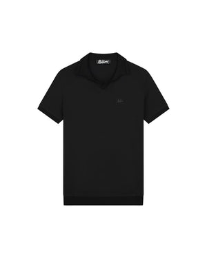 Malelions Men Knitted Signature Patch Polo | Black
