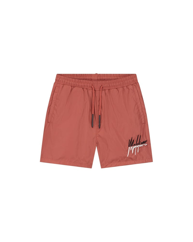  Malelions Men Split Swim Shorts | Coral/Black