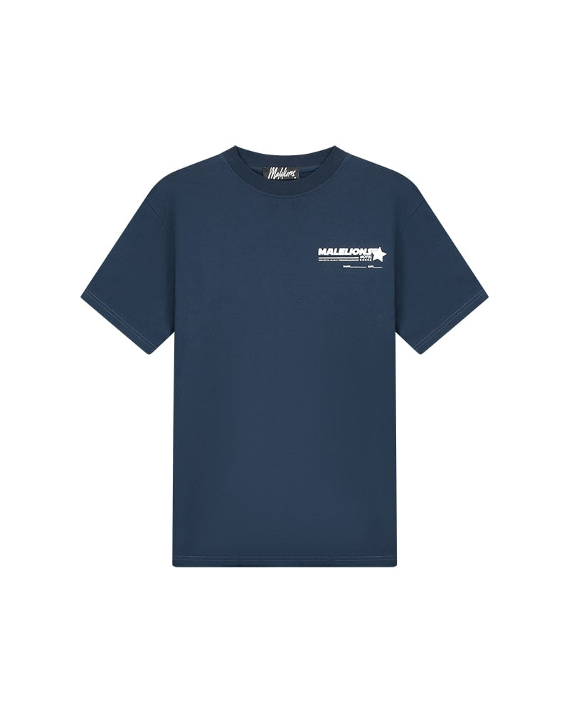  Malelions Men Hotel T-Shirt | Navy/White