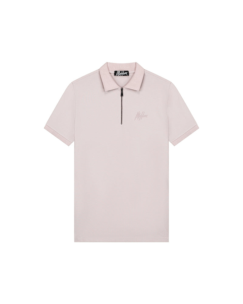  Malelions Men Signature Zip Polo | Taupe