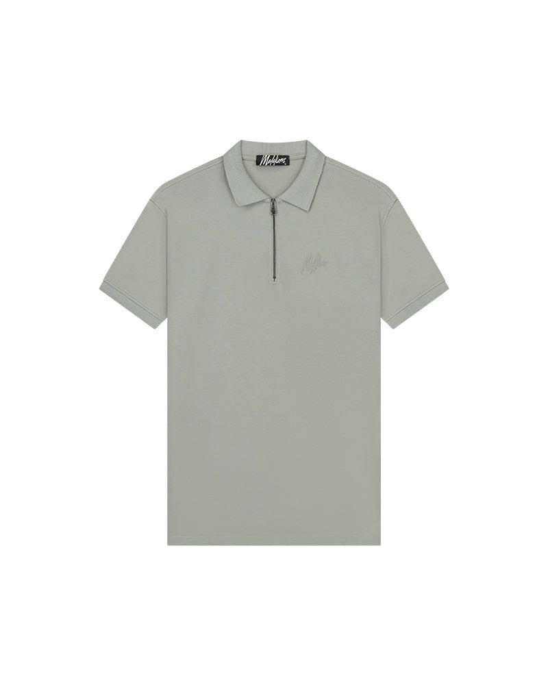  Malelions Men Signature Zip Polo | Dry Sage