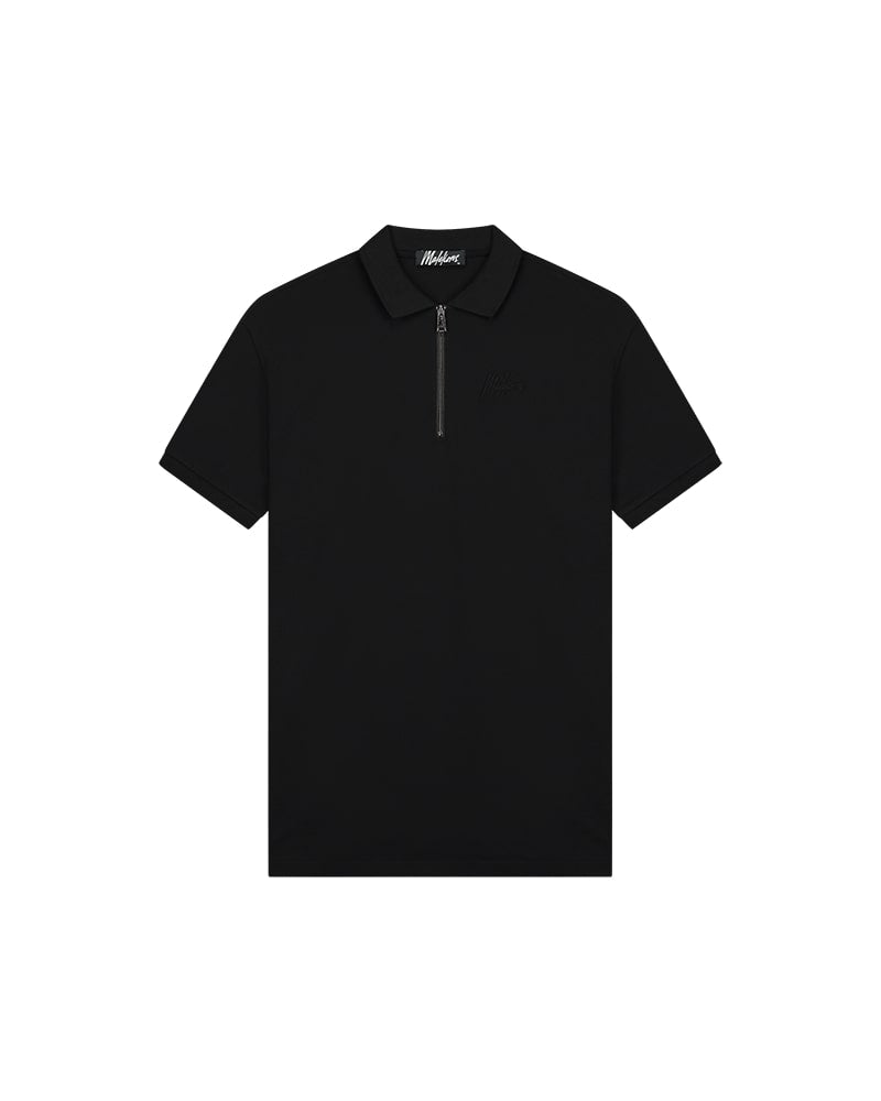  Malelions Men Signature Zip Polo | Black