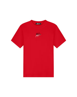 Malelions Men Split T-Shirt | Red/White