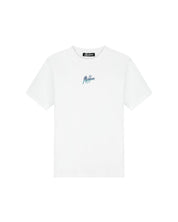 Malelions Herren-T-Shirt mit Schlitz | Weiß/Tintenblau