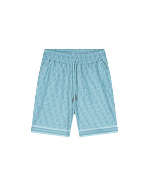 Malelions Men Monogram Shorts | Dusty Turquoise