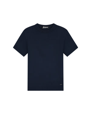 Malelions Men Knitted T-Shirt | Navy