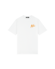 Malelions Men Signature Drip T-Shirt | White/Orange