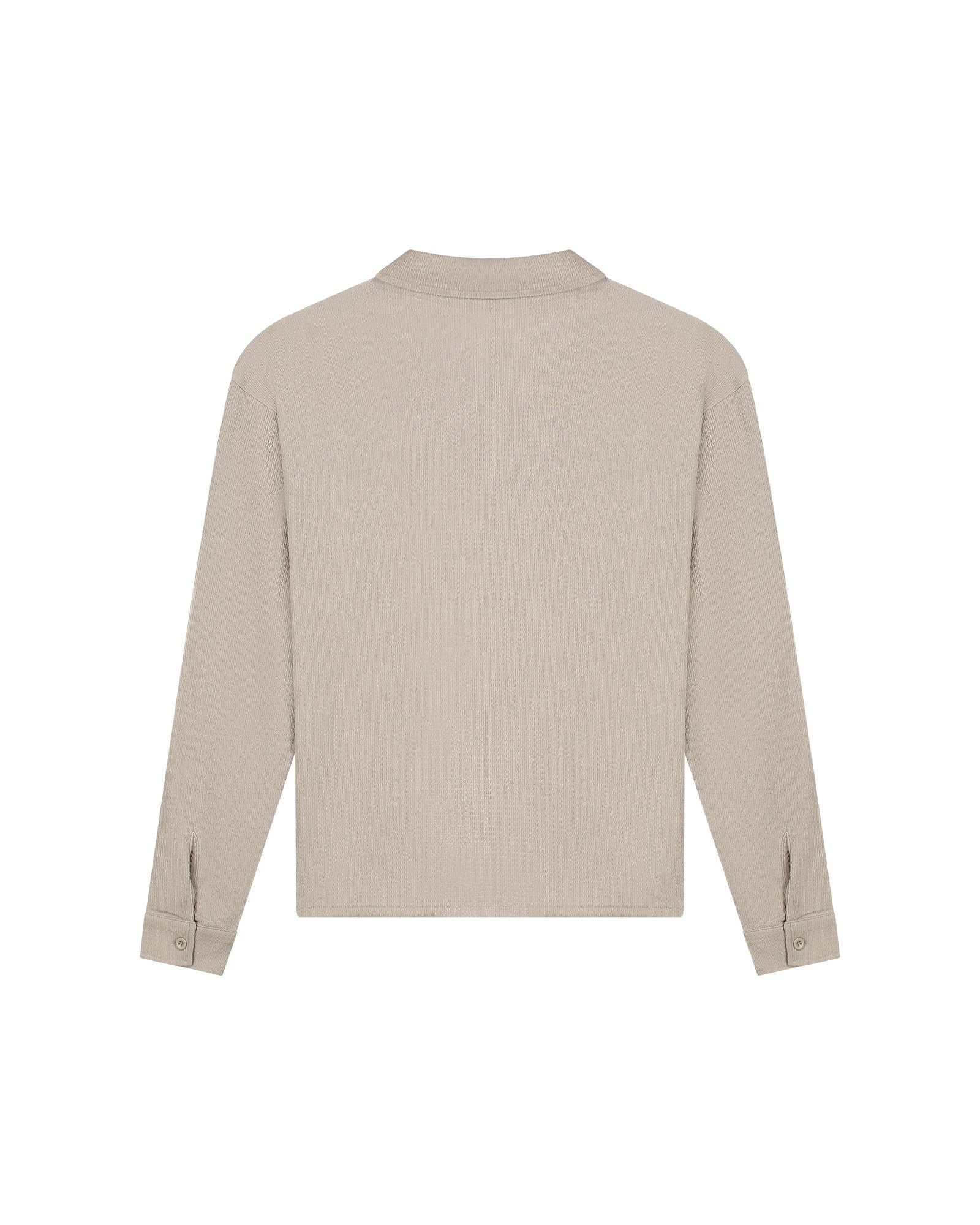 Malelions Men Seersucker Longsleeve Shirt | Taupe