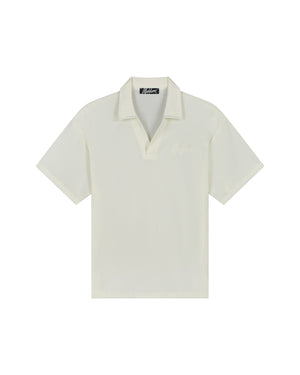 Malelions Men Seersucker Buttonless Polo | Off White