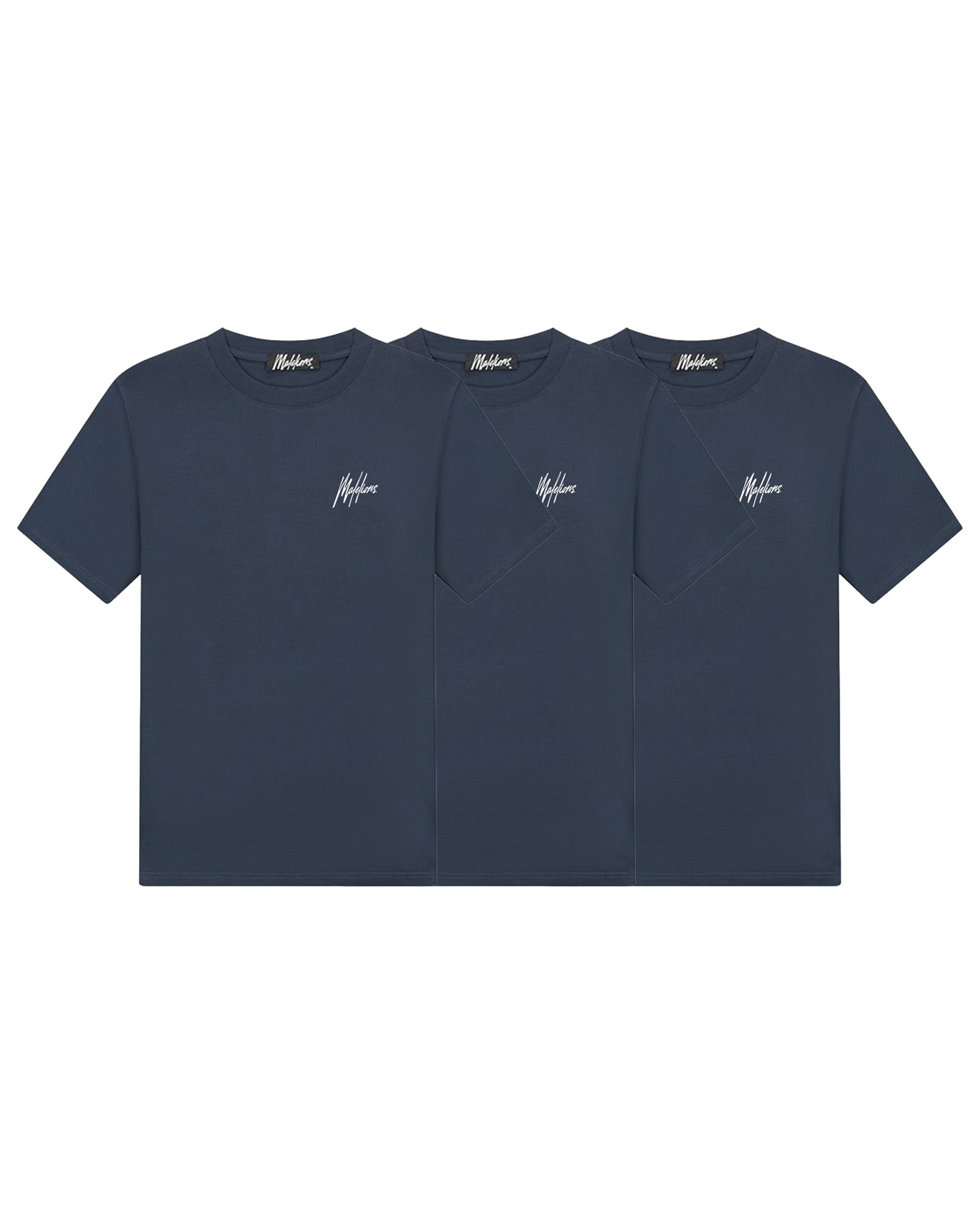 Malelions Small Signature T-Shirt 3-Pack | Navy/Navy/Navy