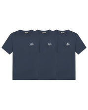 Malelions Small Signature T-Shirt 3-Pack | Navy/Navy/Navy