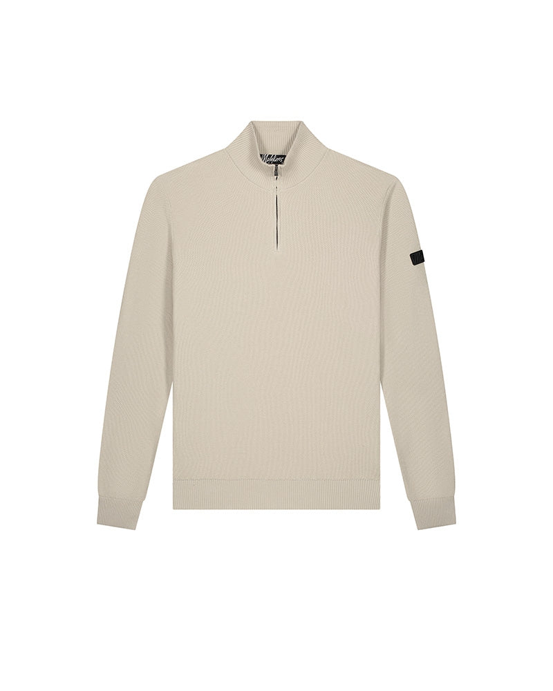  Malelions Men Knit Quarter Zip | Taupe