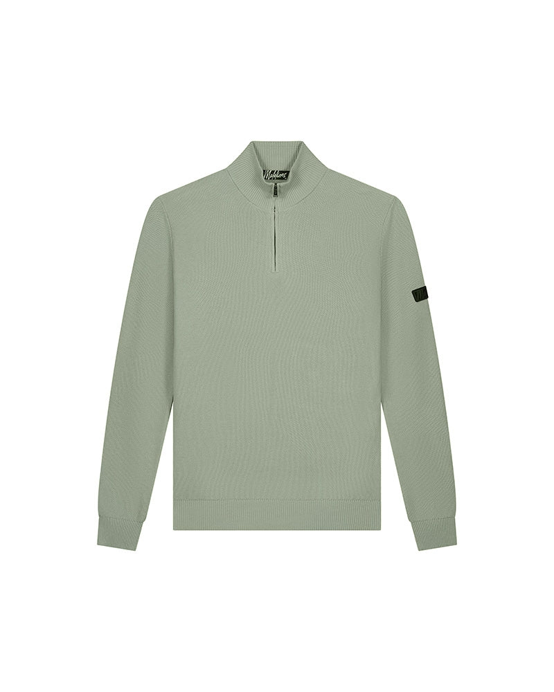  Malelions Men Knit Quarter Zip | Dry Sage