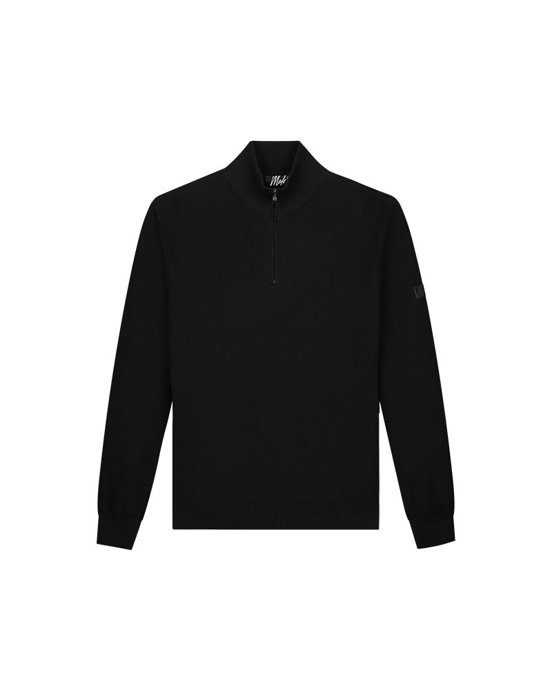  Malelions Men Knit Quarter Zip | Black