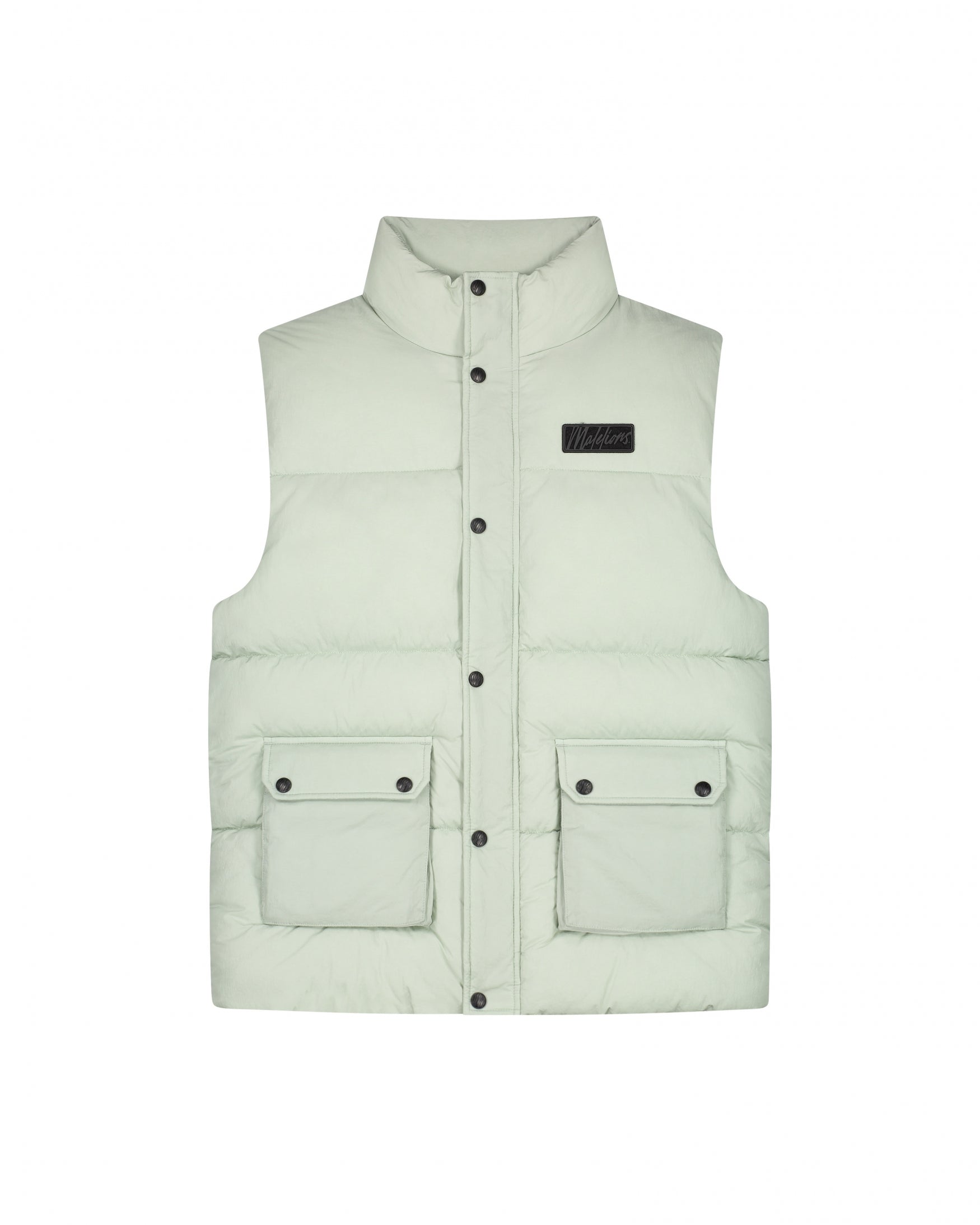  Malelions Men Crinkle Padded Vest | Aqua Grey