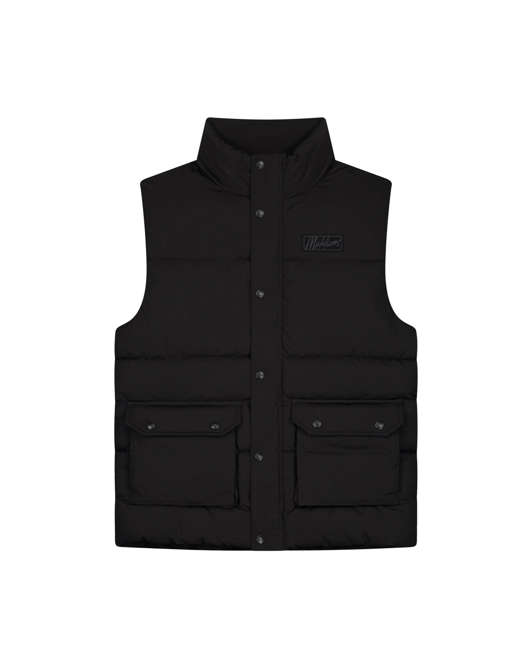  Malelions Men Crinkle Padded Vest | Black