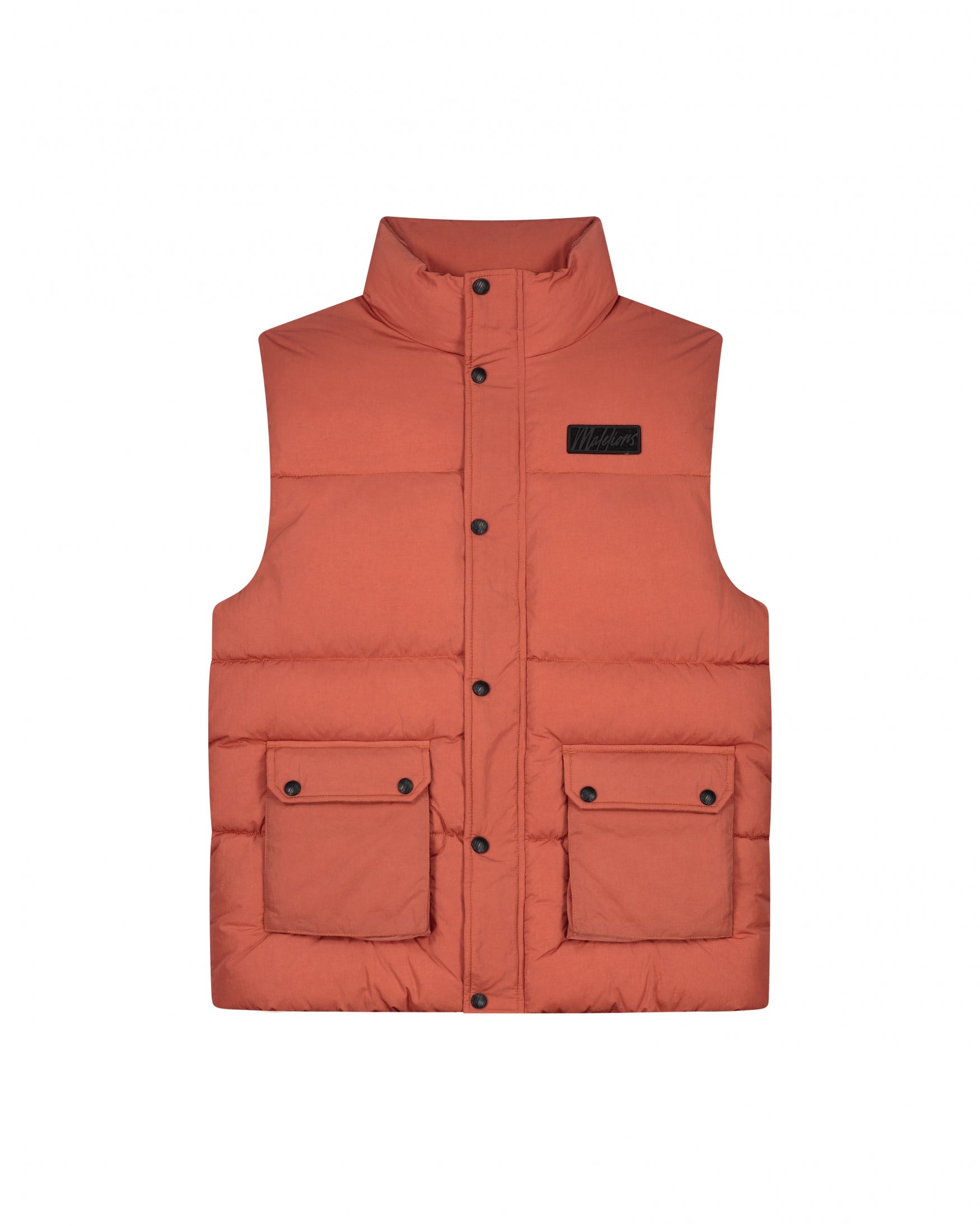  Malelions Men Crinkle Padded Vest | Coral