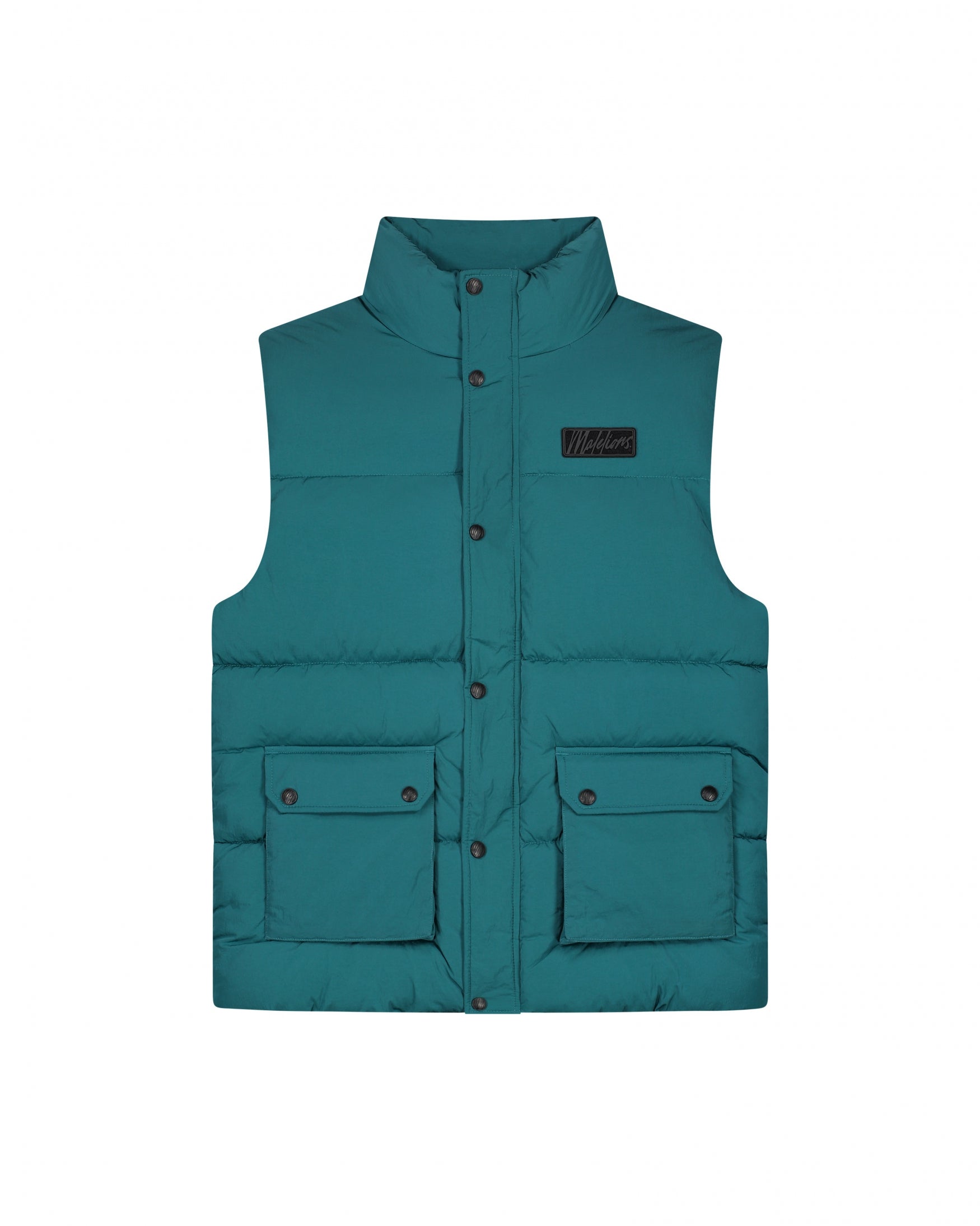  Malelions Men Crinkle Padded Vest | Petrol