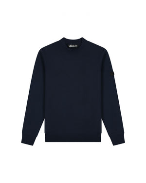 Malelions Men Knitted Mock Neck Sweater | Navy