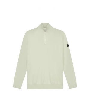 Malelions Men Knitted Quarter Zip | Pale Aqua