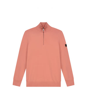 Malelions Men Knitted Quarter Zip | Coral