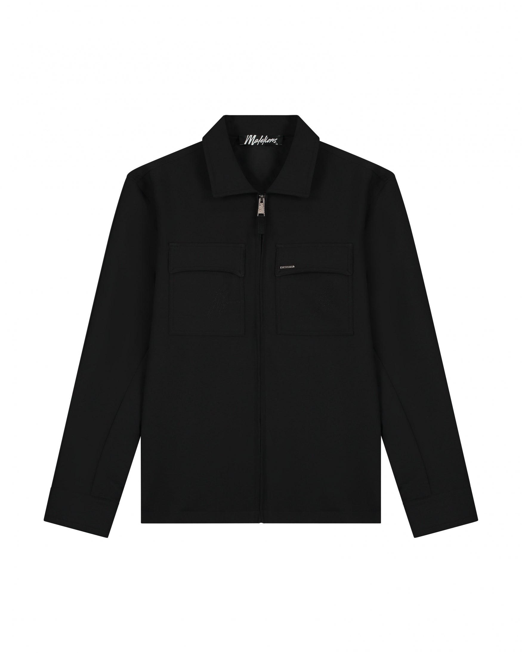  Malelions Men Zip Overshirt | Black